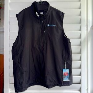 NWT Helly Hansen Men’s Crew Sailing Vest 2.0 Size XL OmniMax logo Black Pockets